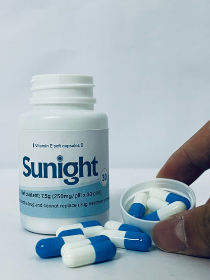 Sunight Vitamin E Soft Capsules - 30 Pills for Immune & Skin Health (Vitamins Category)