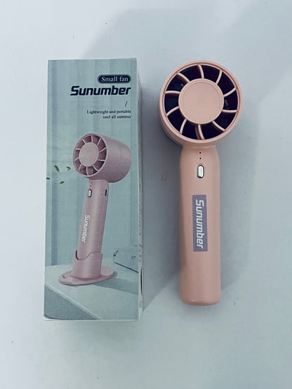 Sunumber Portable Handheld Fan, Speed Adjustable Turbo Mini and 3600mAh Battery Rechargeable Personal Fan, Digital Display, Gifts for Women Men Travel/Camping/Outdoor-Pink