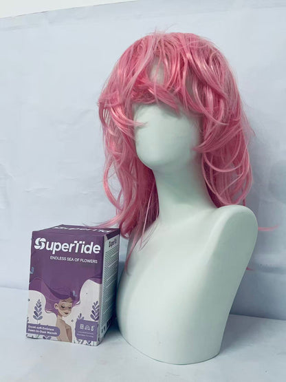 SuperTide Pink Wavy Wig: Romantic Curls, Unlock Your Sweet Fashion Identity