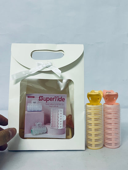SuperTide Non-electric hair rollers Colored Self-Adhesive Non-Electric Hair Curlers Set: A Hair Styling Essential for Easily Creating Versatile Curls