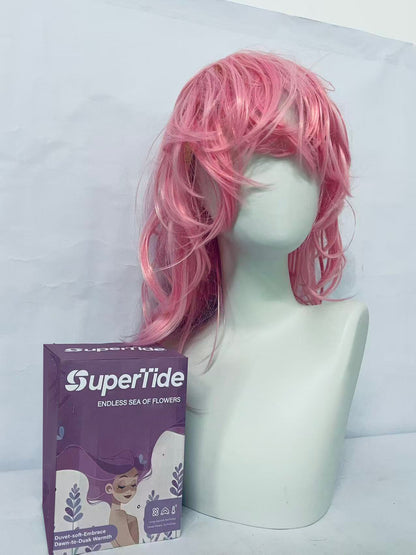SuperTide Pink Wavy Wig: Romantic Curls, Unlock Your Sweet Fashion Identity