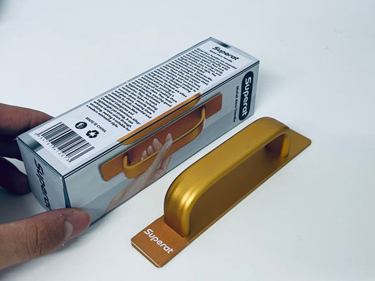 Superat Gold Metal Door Handle, Ergonomic Design, Sturdy & Durable, Suitable for Doors, Cabinet Doors, Drawers, Light Luxury Home Hardware Accessories