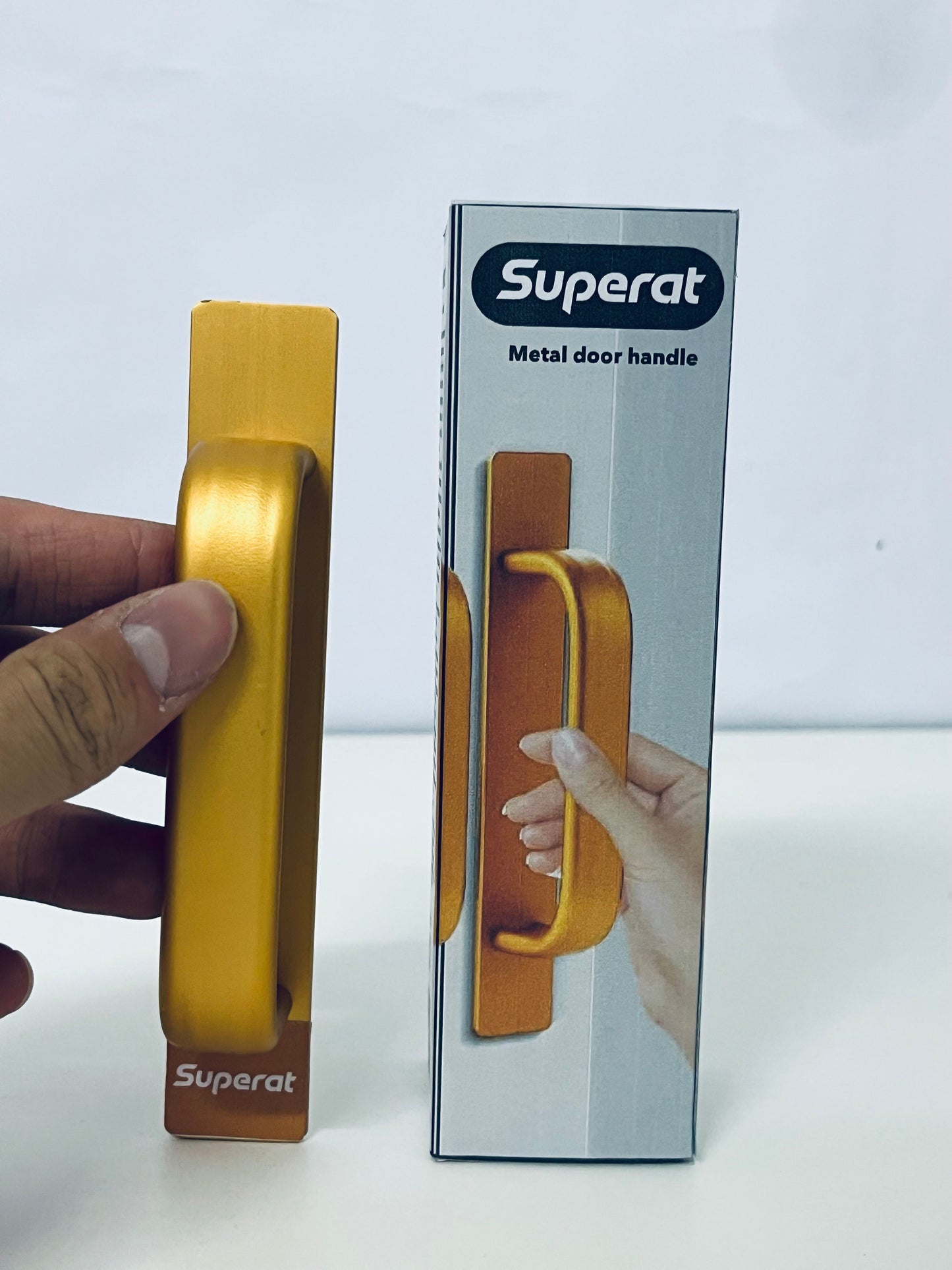 Superat Gold Metal Door Handle, Ergonomic Design, Sturdy & Durable, Suitable for Doors, Cabinet Doors, Drawers, Light Luxury Home Hardware Accessories