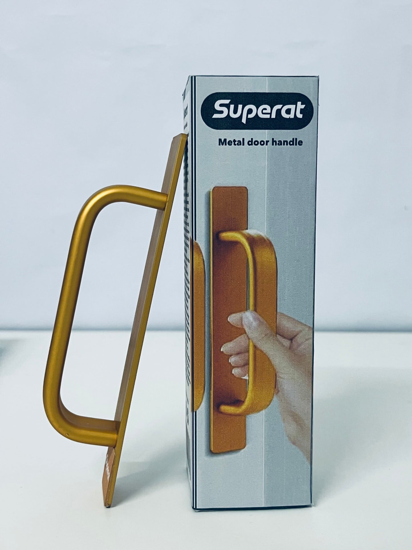 Superat Gold Metal Door Handle, Ergonomic Design, Sturdy & Durable, Suitable for Doors, Cabinet Doors, Drawers, Light Luxury Home Hardware Accessories