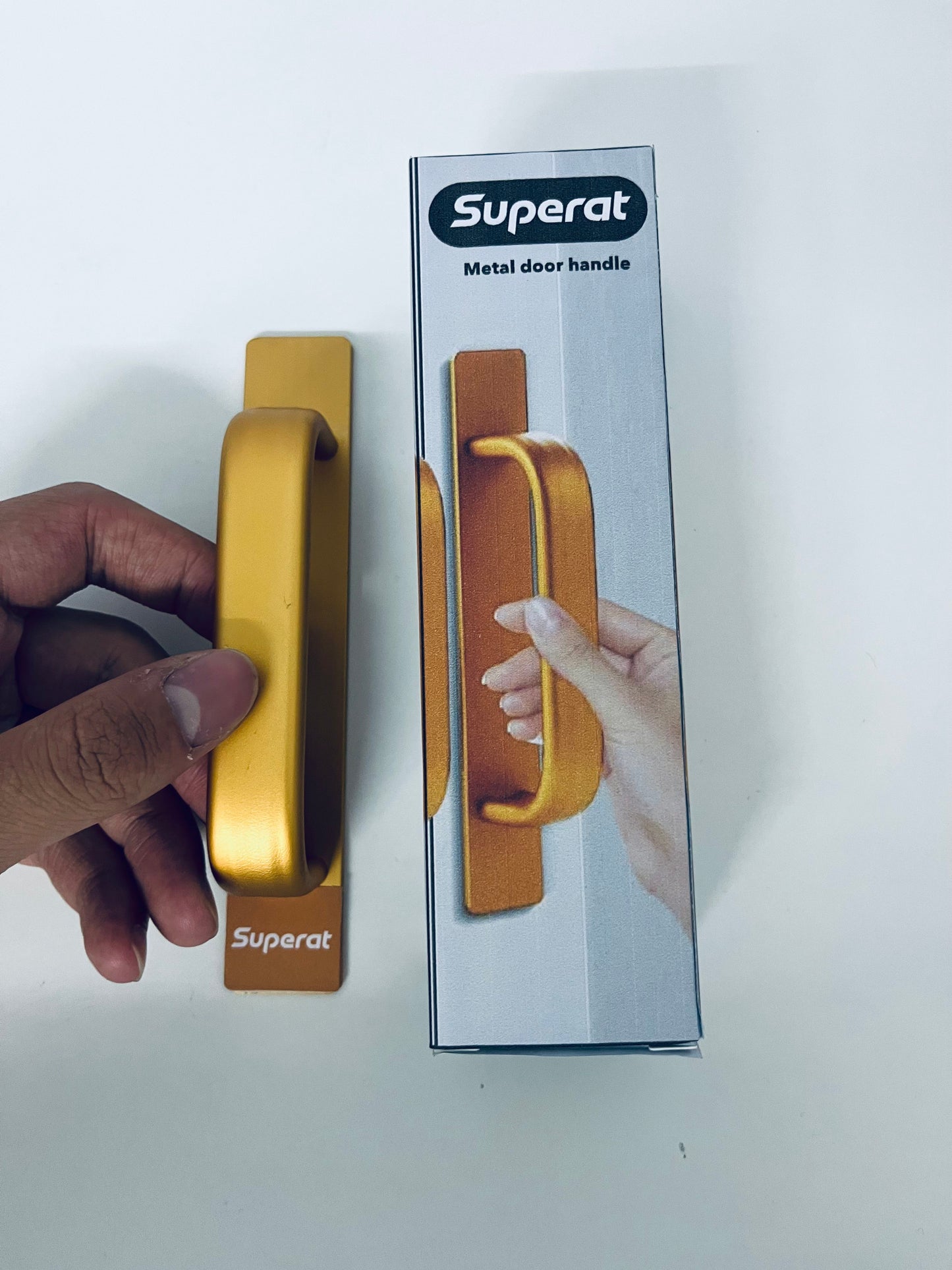 Superat Gold Metal Door Handle, Ergonomic Design, Sturdy & Durable, Suitable for Doors, Cabinet Doors, Drawers, Light Luxury Home Hardware Accessories