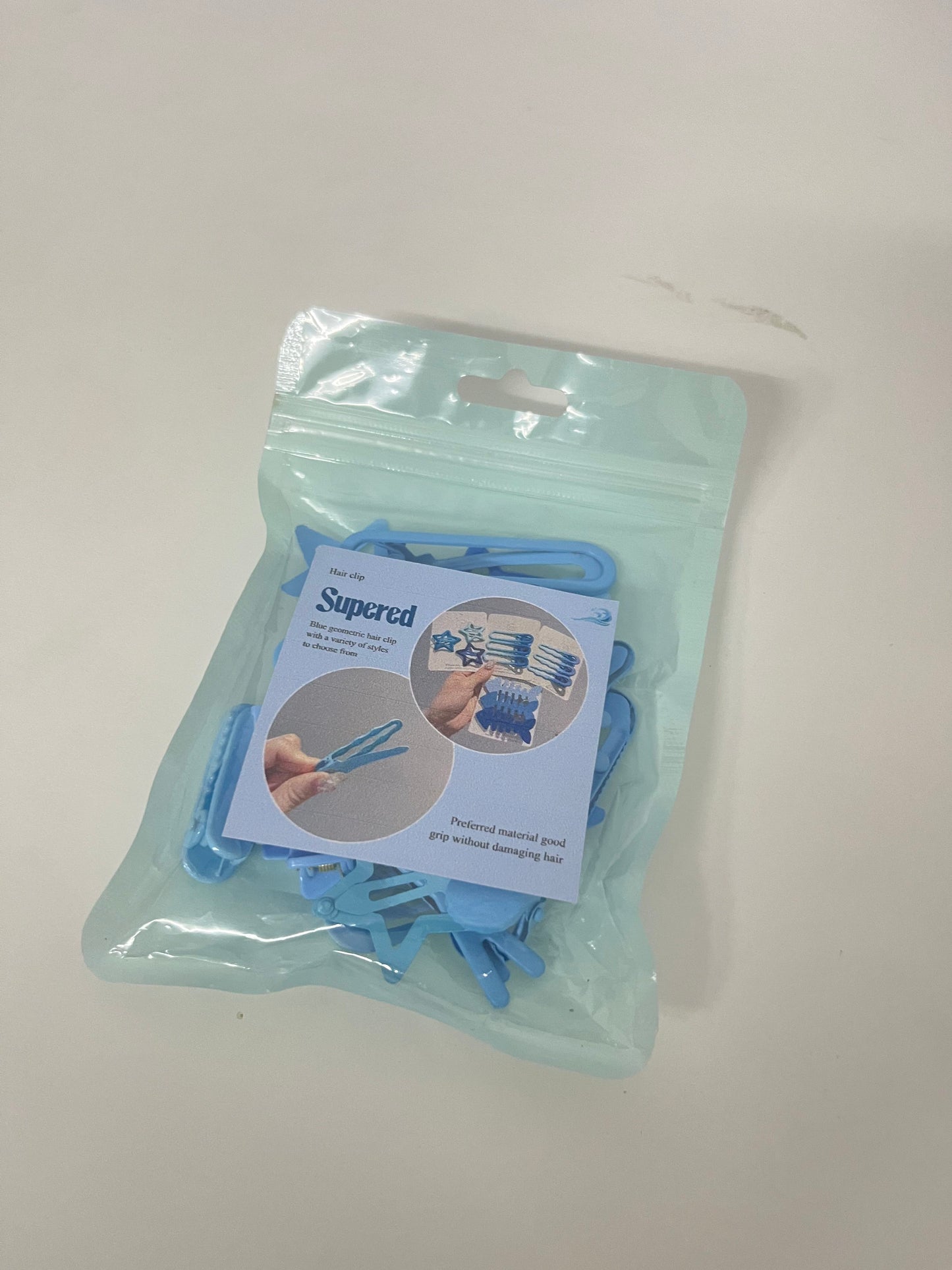 Supered Blue Hair Clip Set - Durable Plastic Clips with Hair-Friendly Hold
