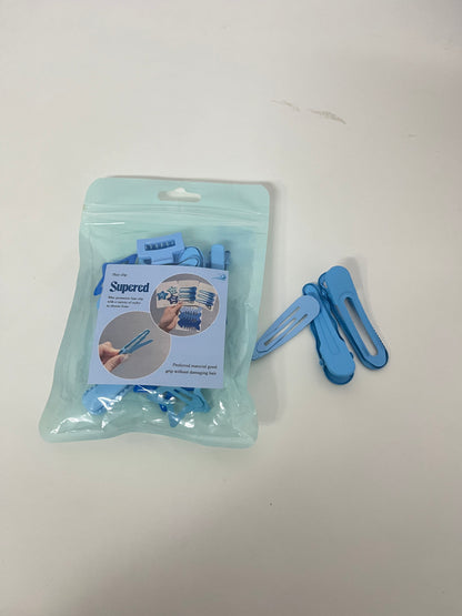 Supered Blue Hair Clip Set - Durable Plastic Clips with Hair-Friendly Hold