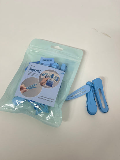 Supered Blue Hair Clip Set - Durable Plastic Clips with Hair-Friendly Hold