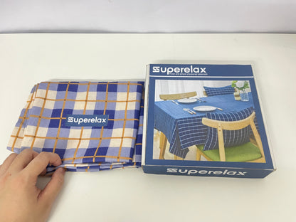 Superelax Table linen, not of paper  - Checkered Blue Design for Fresh & Simple Tabletop