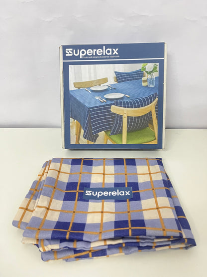 Superelax Table linen, not of paper  - Checkered Blue Design for Fresh & Simple Tabletop