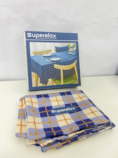 Superelax Table linen, not of paper  - Checkered Blue Design for Fresh & Simple Tabletop