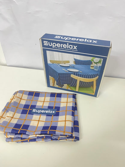 Superelax Table linen, not of paper  - Checkered Blue Design for Fresh & Simple Tabletop