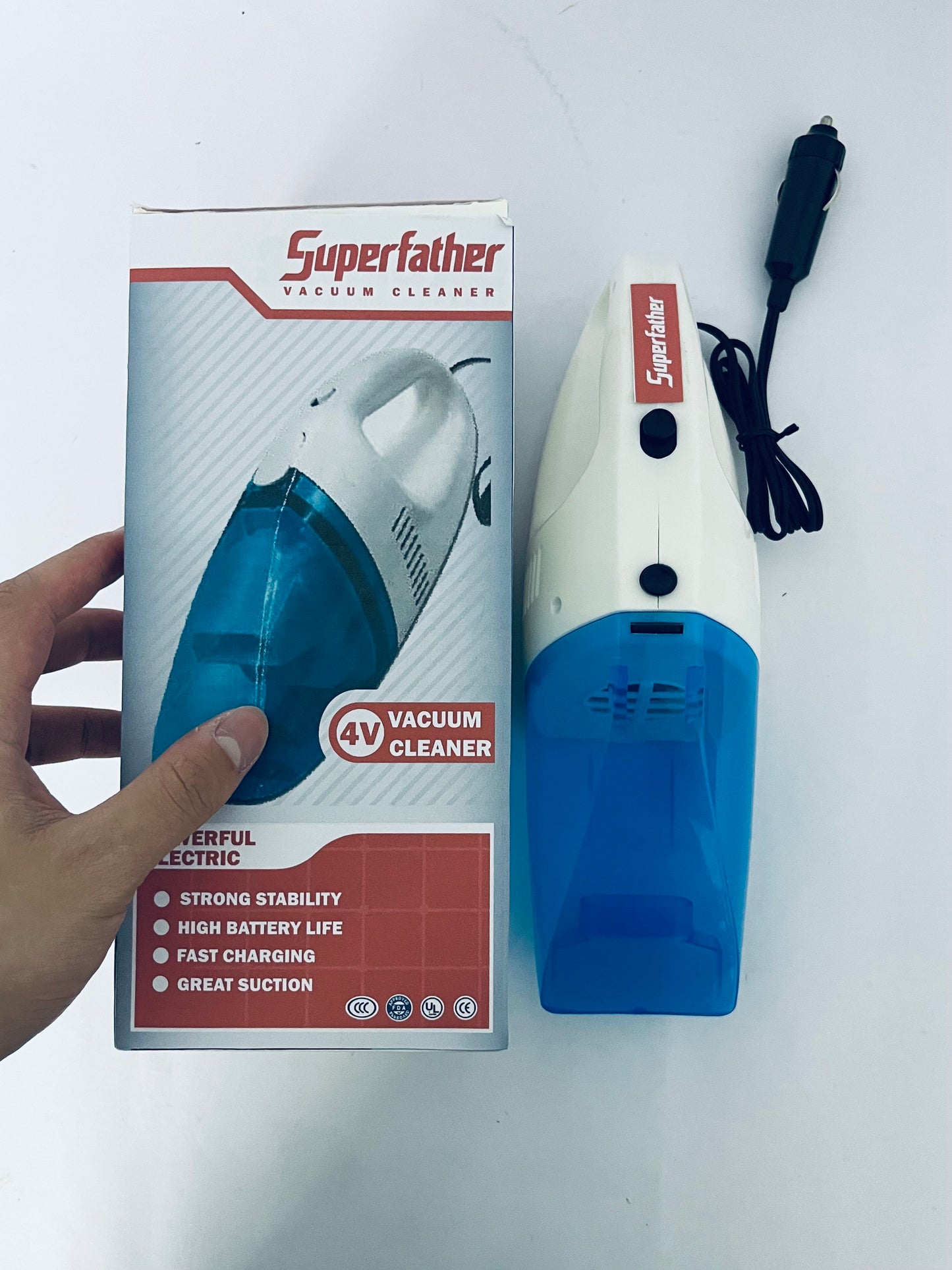 Superfather Cordless Handheld Car Vacuum Cleaner, Cordless Handheld Dual Function Vacuum, Powerful Portable Dust Buster for Home, Car