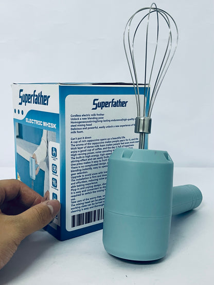 Superfather Handheld Cordless Egg Beater Rechargeable Electric Egg Beater Mixer Handheld Electric Egg Beater with 3 Speed Modes