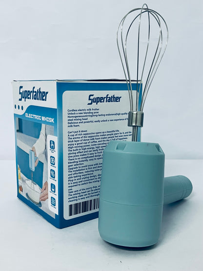 Superfather Handheld Cordless Egg Beater Rechargeable Electric Egg Beater Mixer Handheld Electric Egg Beater with 3 Speed Modes
