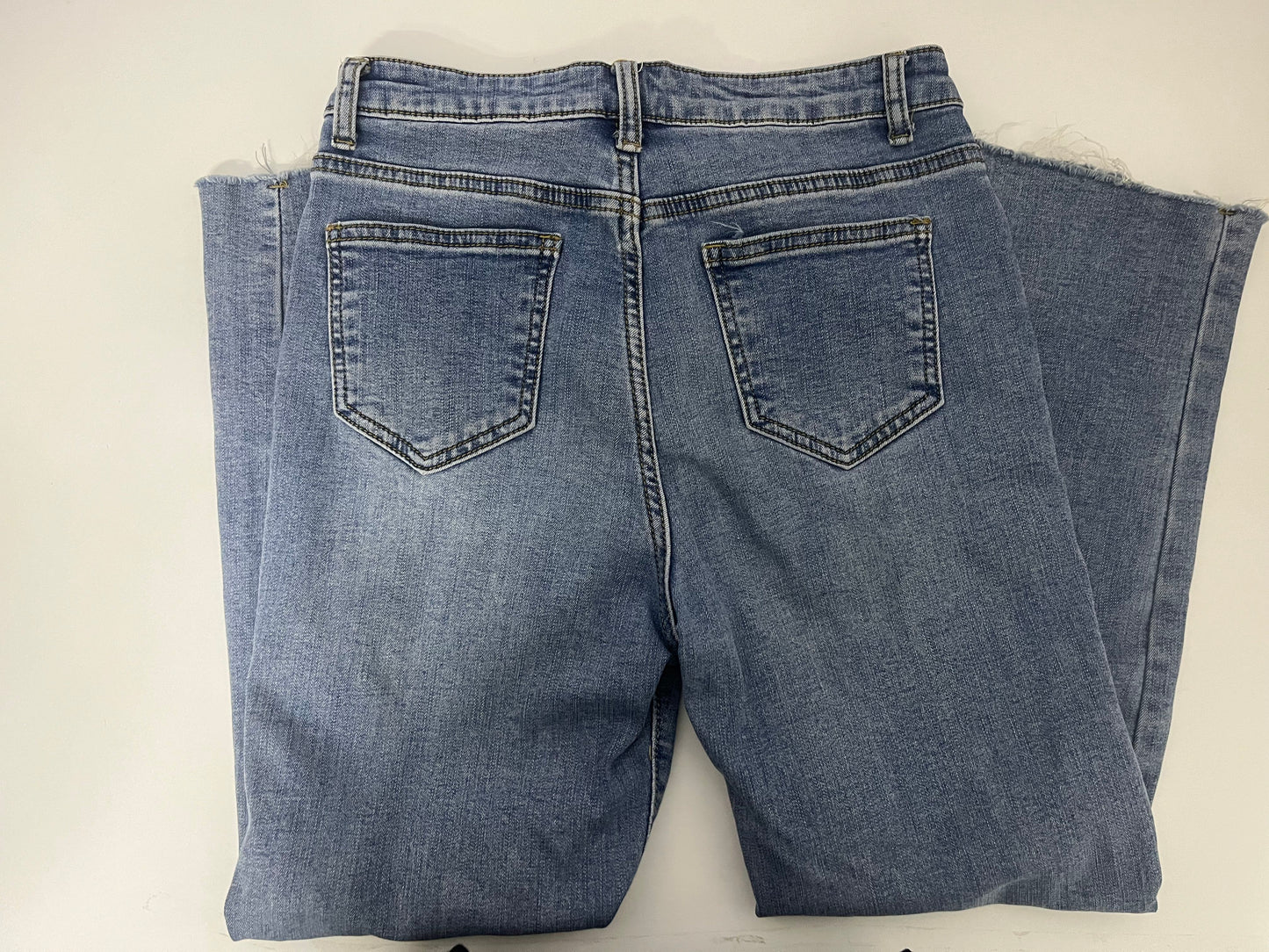 [Suprisera Jeans]-High-Waisted Frayed Flare Jeans - Retro Slimming Cropped
