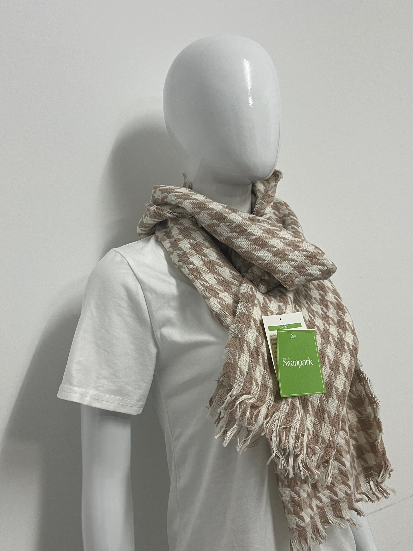 [Swanpark Scarfs]-Houndstooth Scarf - Winter Warmth & Versatile Shawl