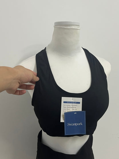 [Swanpark Tracksuits]-Black Sports Bra - High-Elastic Breathable Fitness & Yoga Bra