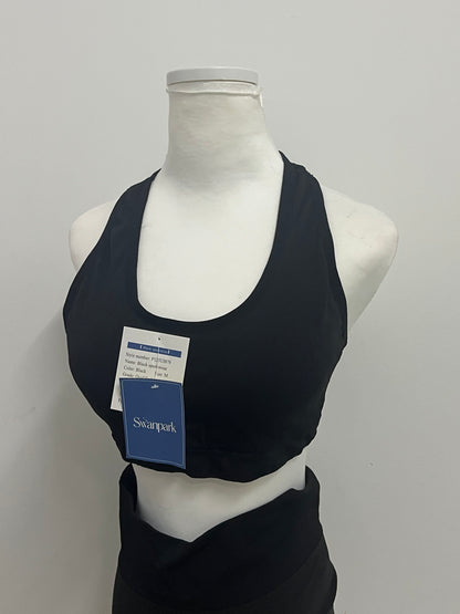 [Swanpark Tracksuits]-Black Sports Bra - High-Elastic Breathable Fitness & Yoga Bra