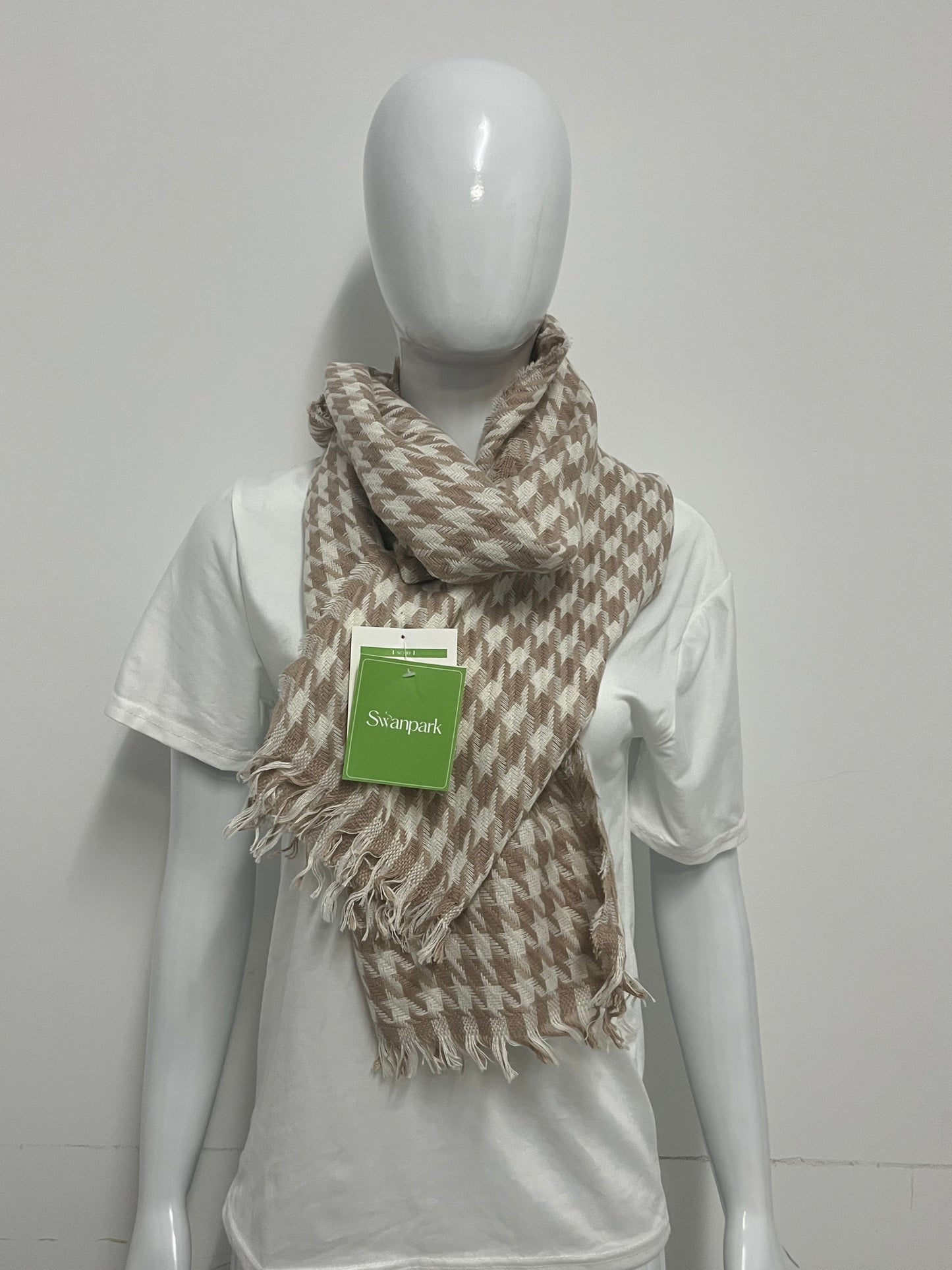 [Swanpark Scarfs]-Houndstooth Scarf - Winter Warmth & Versatile Shawl