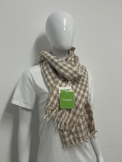 [Swanpark Scarfs]-Houndstooth Scarf - Winter Warmth & Versatile Shawl