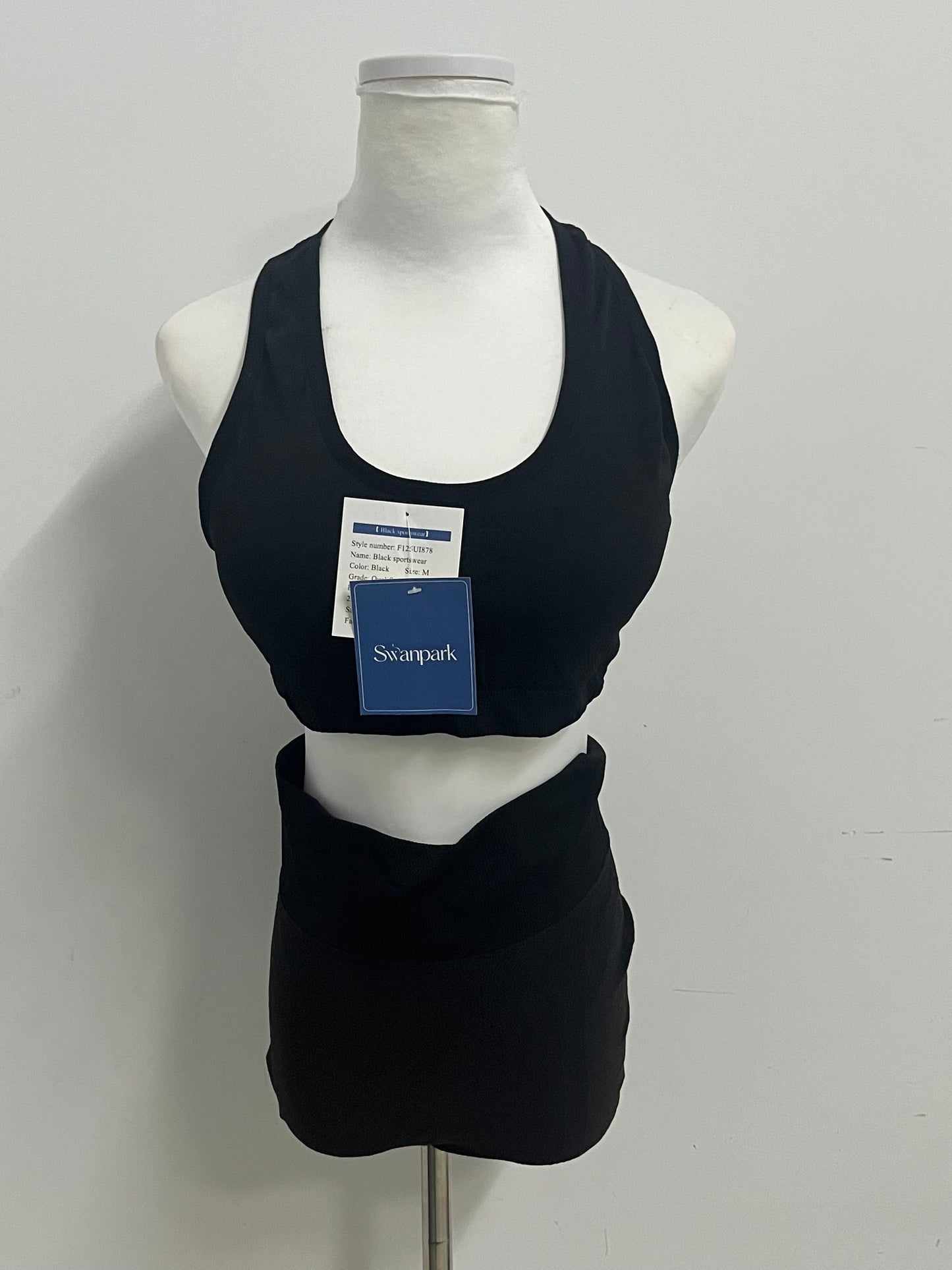 [Swanpark Tracksuits]-Black Sports Bra - High-Elastic Breathable Fitness & Yoga Bra