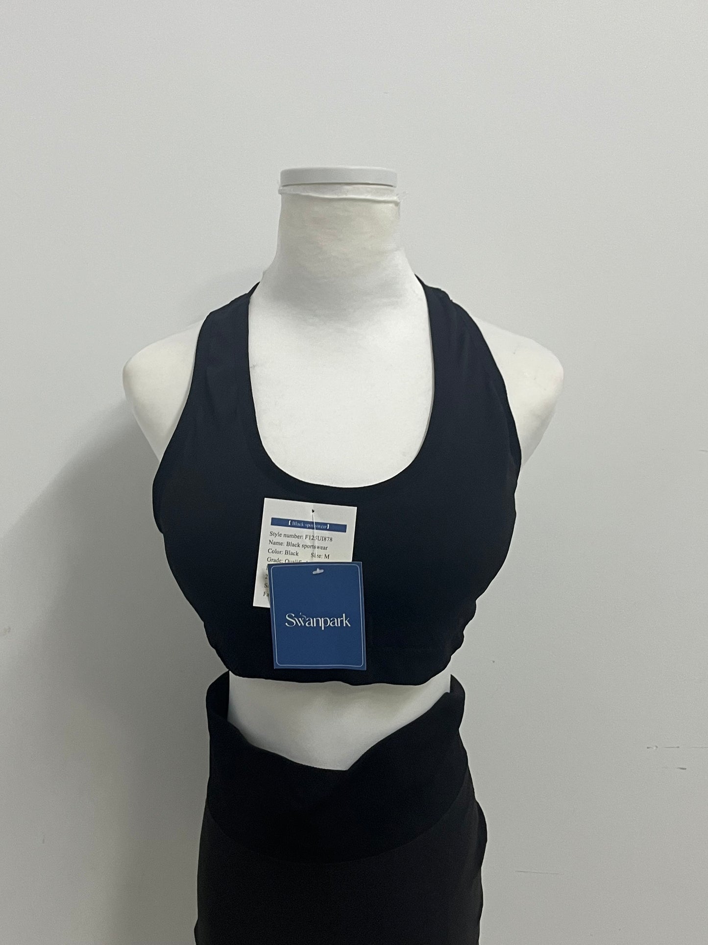 [Swanpark Tracksuits]-Black Sports Bra - High-Elastic Breathable Fitness & Yoga Bra