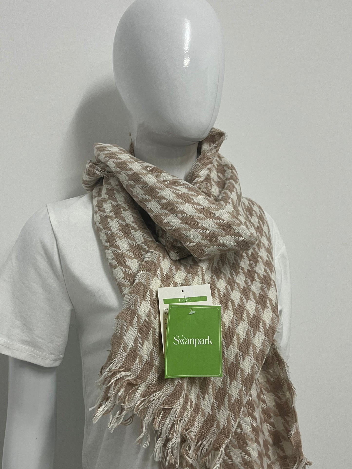 [Swanpark Scarfs]-Houndstooth Scarf - Winter Warmth & Versatile Shawl