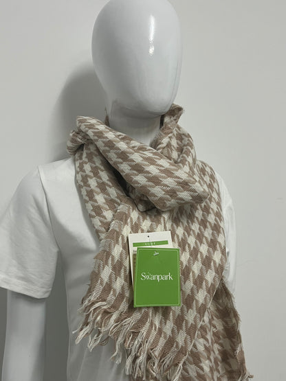 [Swanpark Scarfs]-Houndstooth Scarf - Winter Warmth & Versatile Shawl