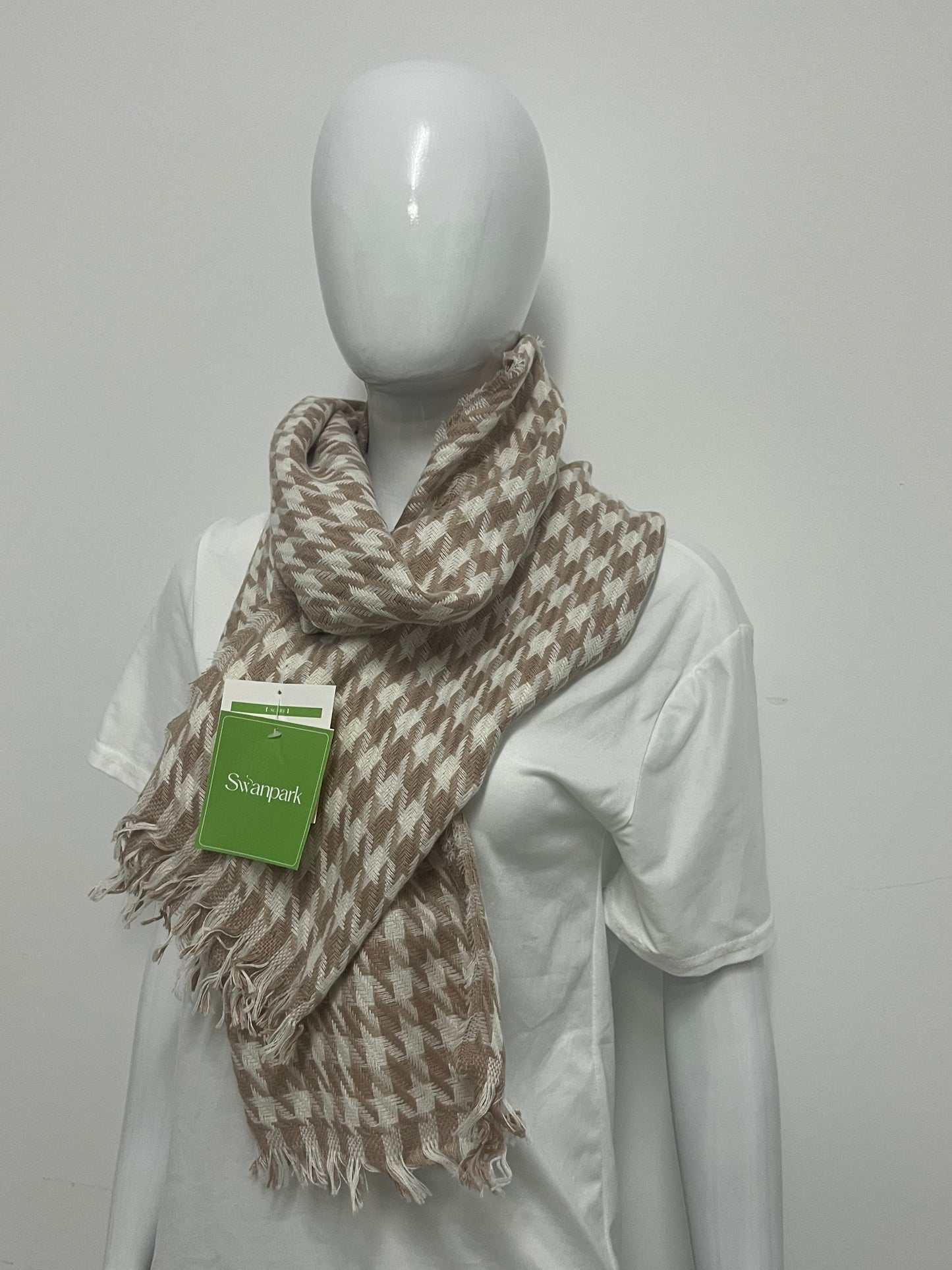 [Swanpark Scarfs]-Houndstooth Scarf - Winter Warmth & Versatile Shawl