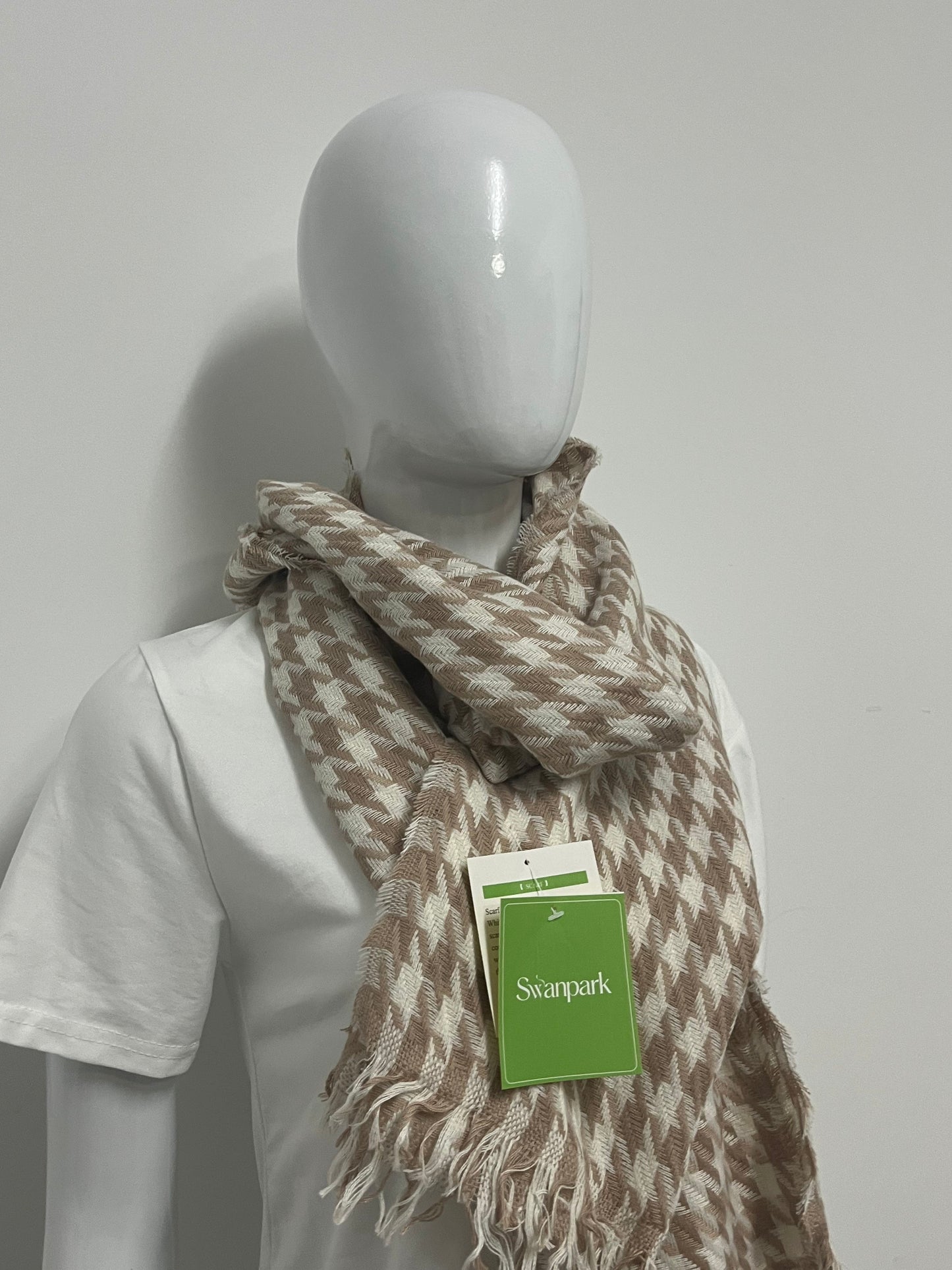 [Swanpark Scarfs]-Houndstooth Scarf - Winter Warmth & Versatile Shawl