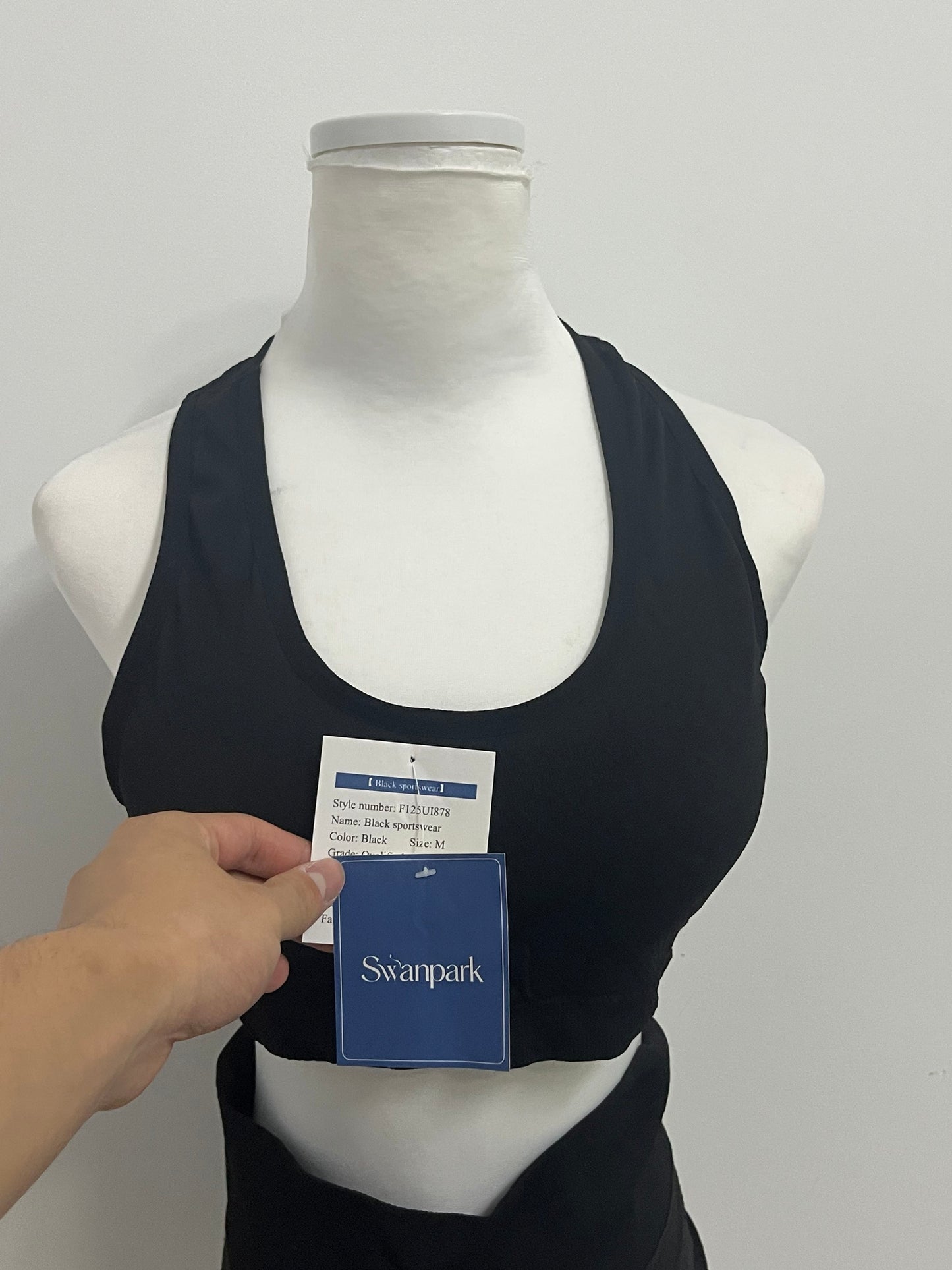 [Swanpark Tracksuits]-Black Sports Bra - High-Elastic Breathable Fitness & Yoga Bra