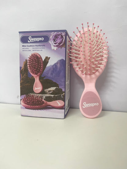 【Sweepro Mini Cushion Hairbrush】—— Gentle Detangling & Styling On-the-Go