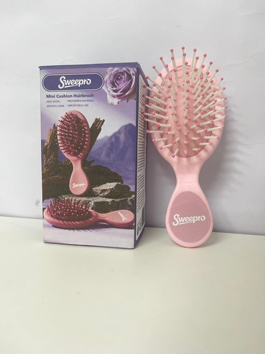 【Sweepro Mini Cushion Hairbrush】—— Gentle Detangling & Styling On-the-Go