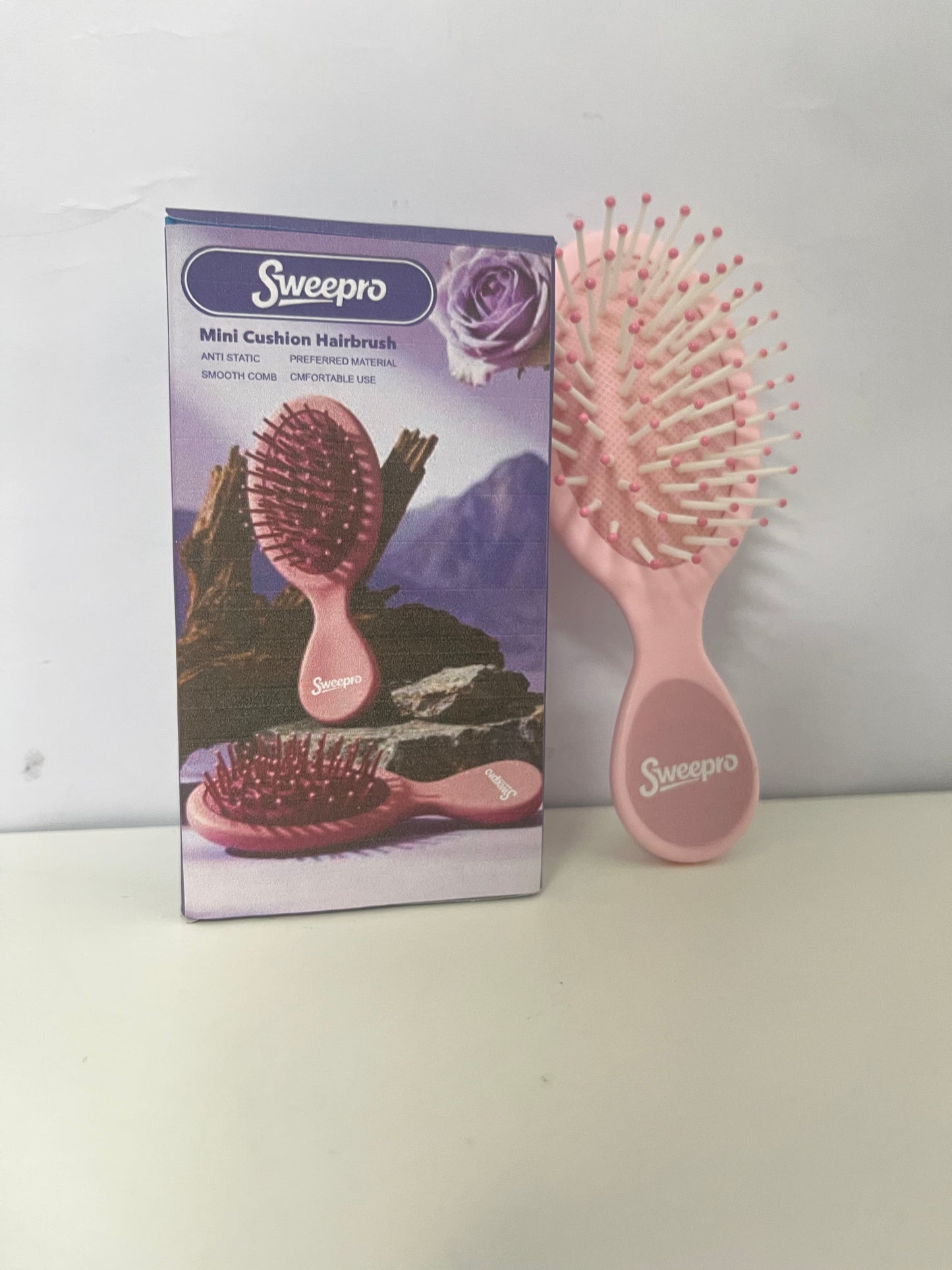 【Sweepro Mini Cushion Hairbrush】—— Gentle Detangling & Styling On-the-Go
