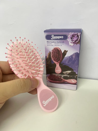 【Sweepro Mini Cushion Hairbrush】—— Gentle Detangling & Styling On-the-Go