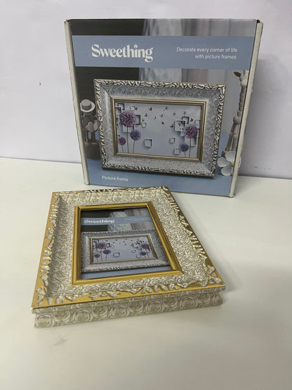 [Sweething Picture frames]——Sweething Vintage European Carved Photo Frame - Light Luxury Gold-Trimmed Tabletop Display Frame