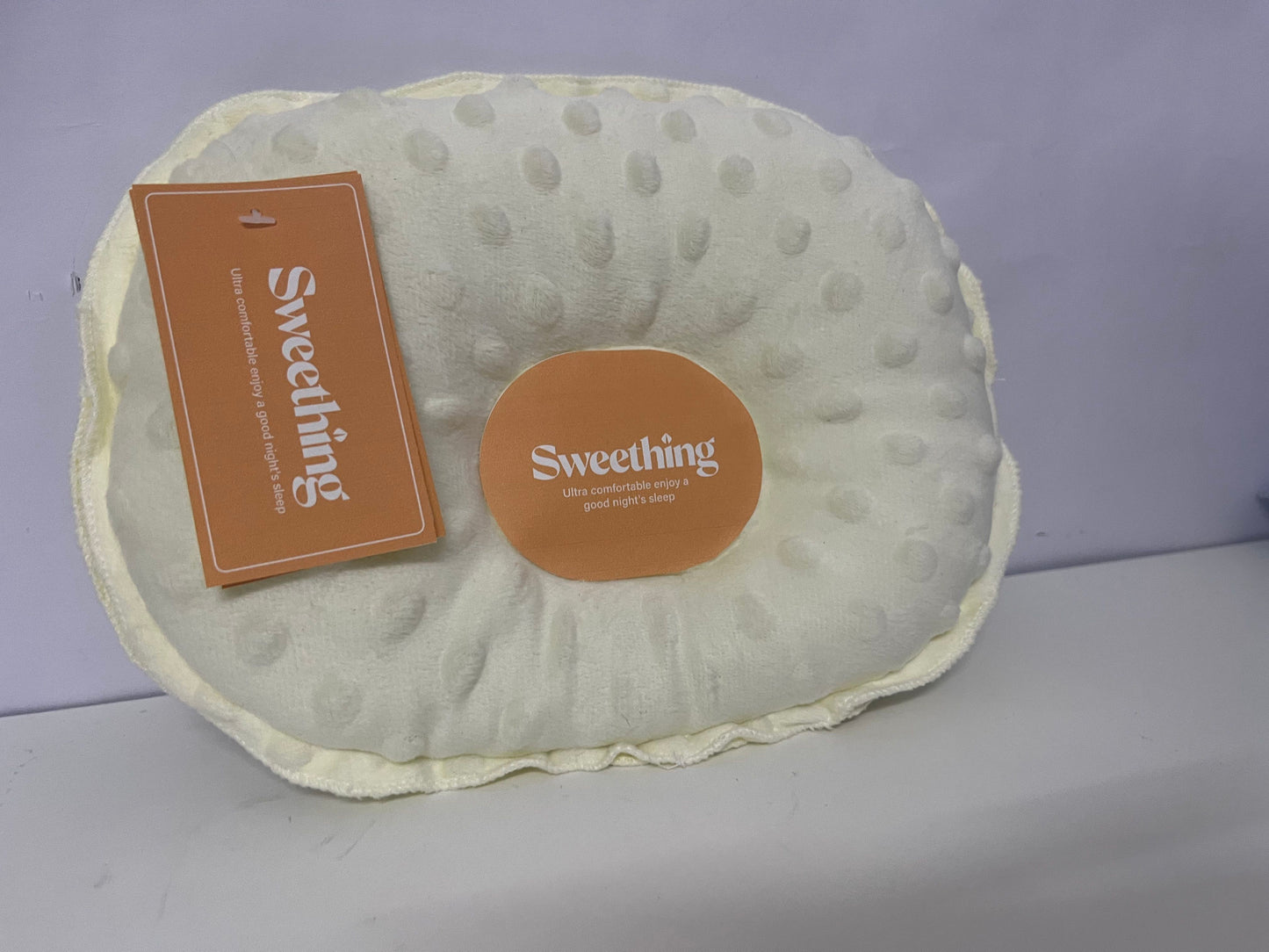 [Sweething Pillows]——Sweething Baby Head Shaping Pillow - Soothing Minky Dot Pillow for Newborns