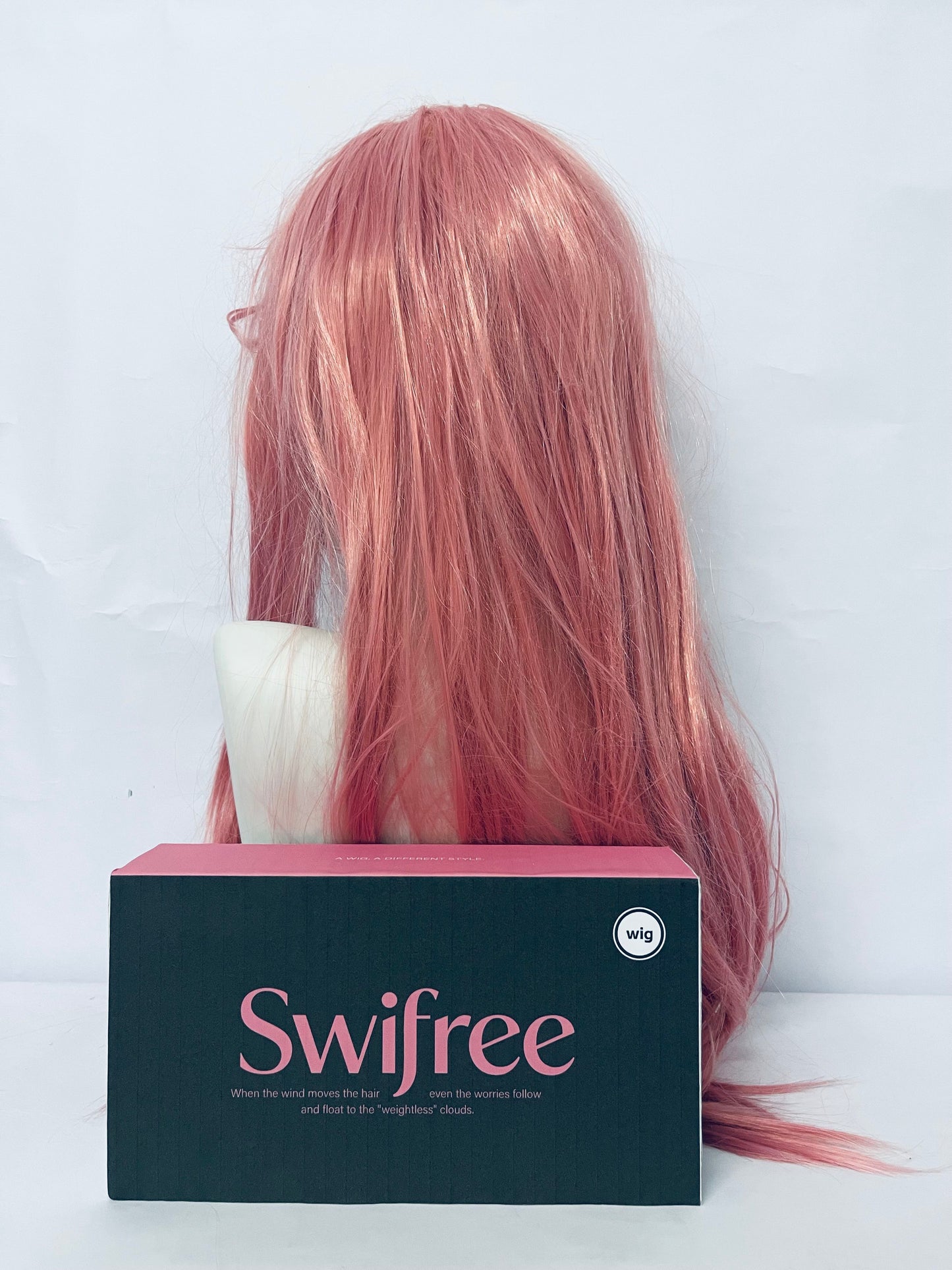 Swifree 28 inch Fashion Wigs Long Wavy Curly Hair Cosplay Wig (Grey Pink)