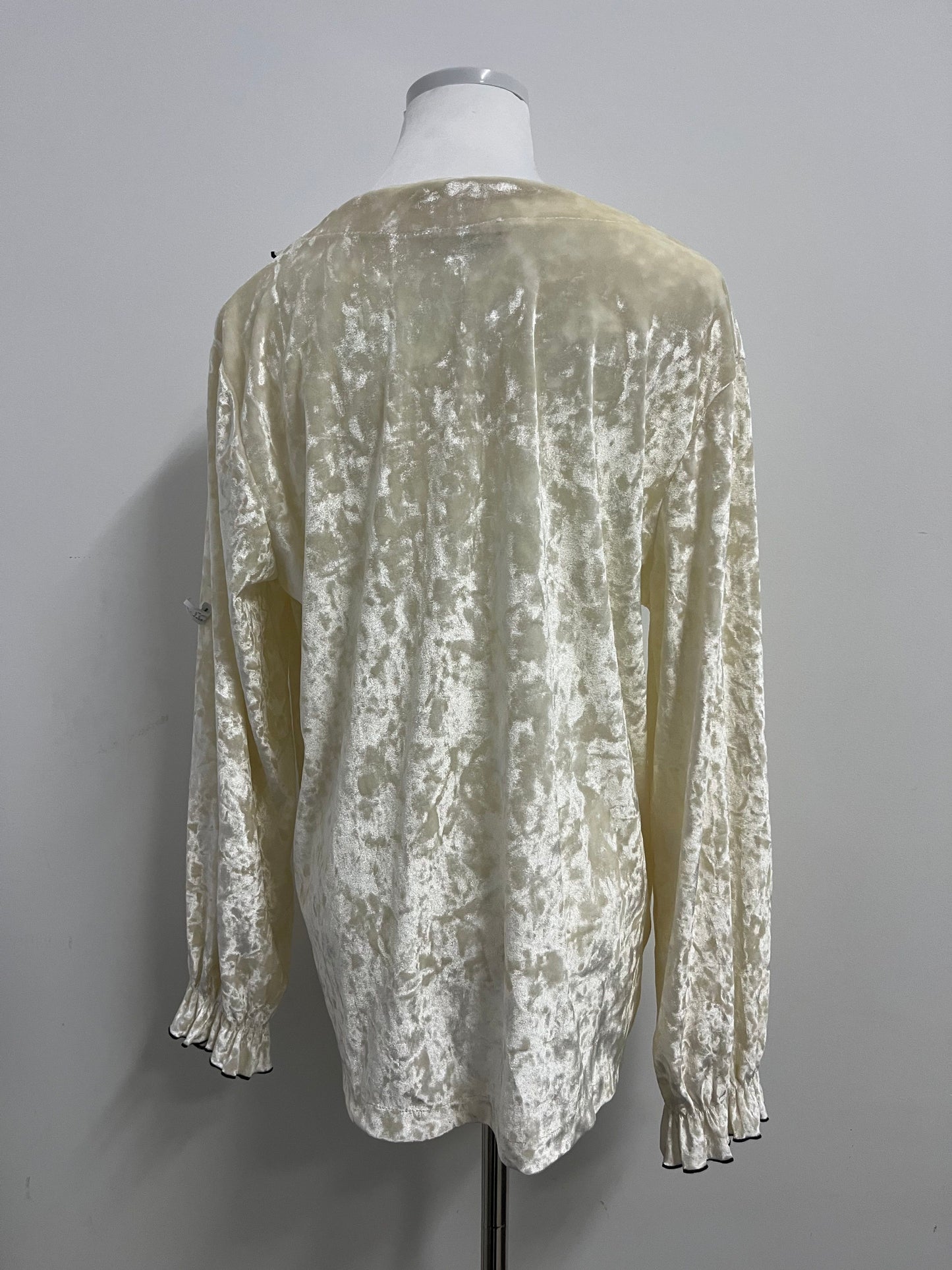 Sylvivi Velvet Ruffled V - Neck Sleepwear Top - Women’s Elegant Loungewear
