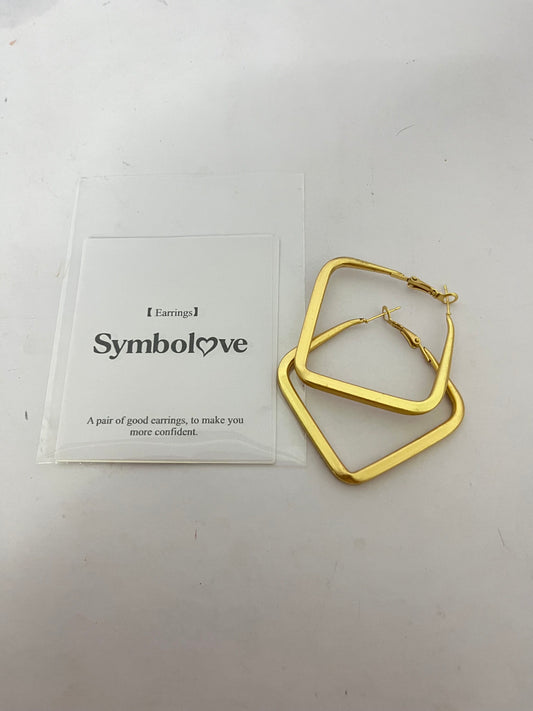 Symbolove Square Hoop Earrings 18K Gold Plated Chunky Hoop Earrings For Women