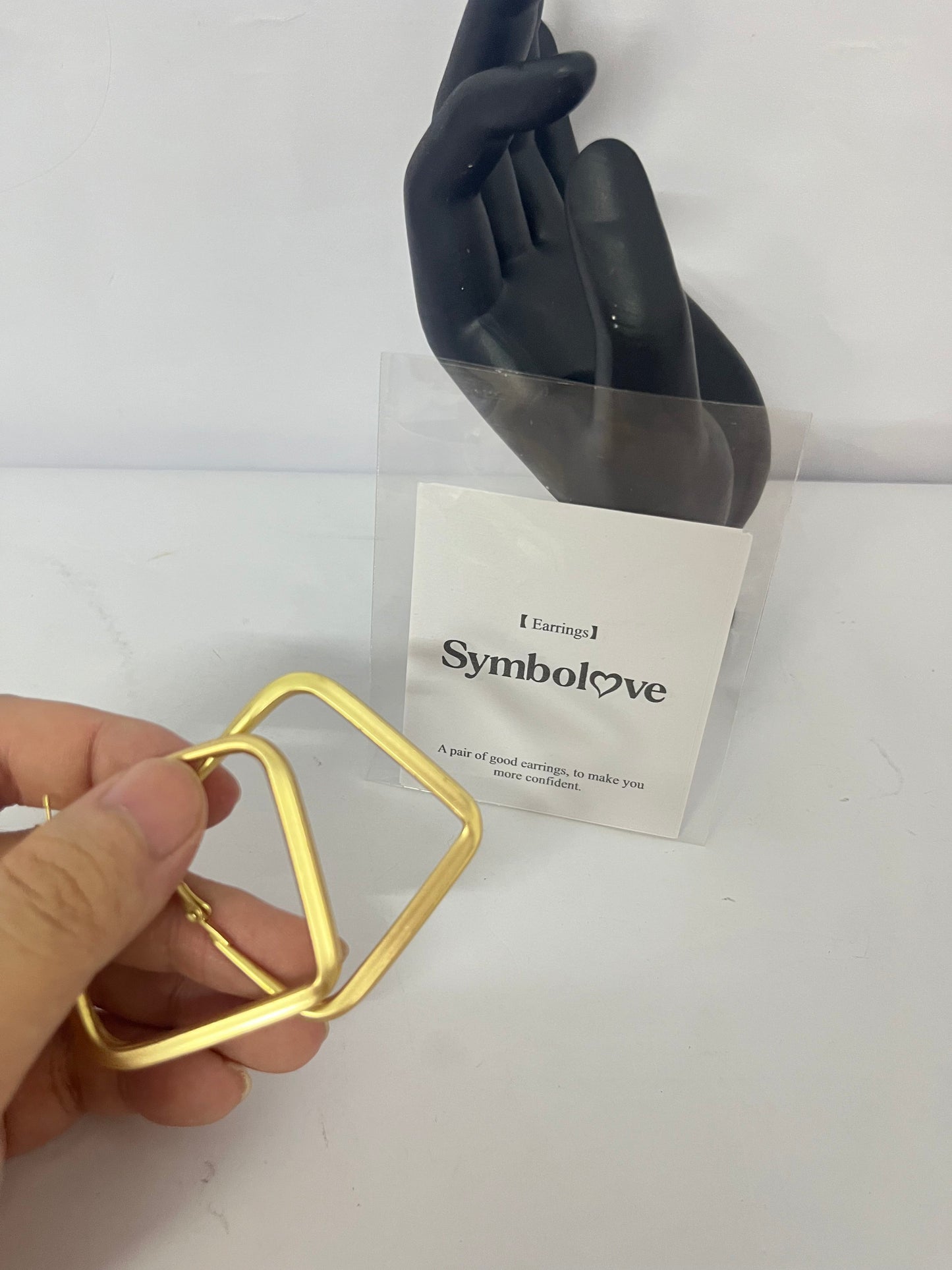 Symbolove Square Hoop Earrings 18K Gold Plated Chunky Hoop Earrings For Women