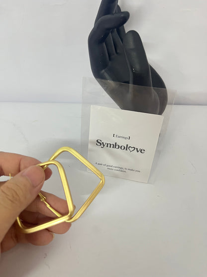 Symbolove Square Hoop Earrings 18K Gold Plated Chunky Hoop Earrings For Women