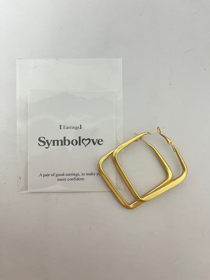 Symbolove Square Hoop Earrings 18K Gold Plated Chunky Hoop Earrings For Women