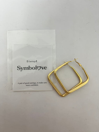 Symbolove Square Hoop Earrings 18K Gold Plated Chunky Hoop Earrings For Women