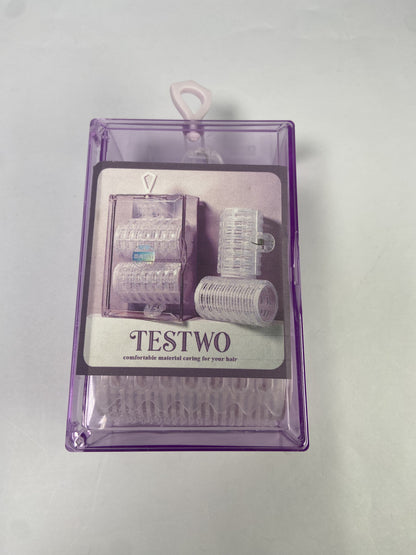TESTWO Self-Grip Hair Rollers Set for Long,Short Hair and Bangs 2 Pcs,white