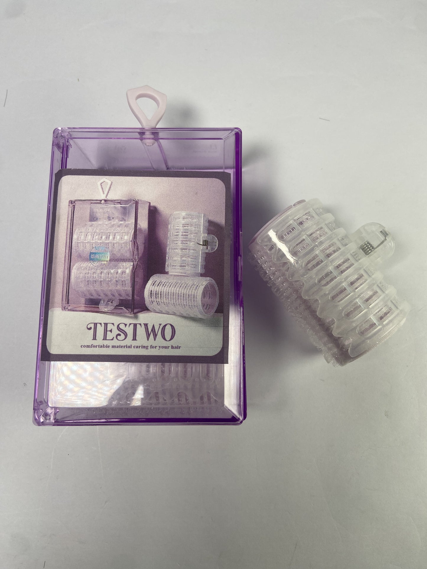 TESTWO Self-Grip Hair Rollers Set for Long,Short Hair and Bangs 2 Pcs,white