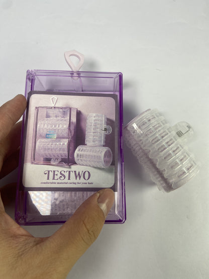 TESTWO Self-Grip Hair Rollers Set for Long,Short Hair and Bangs 2 Pcs,white