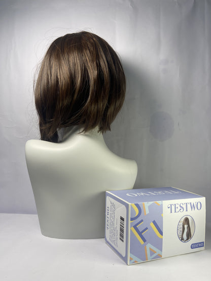 TESTWO 12 Inches/30cm Women Short Cosplay Party BOB Wig ( Brown)