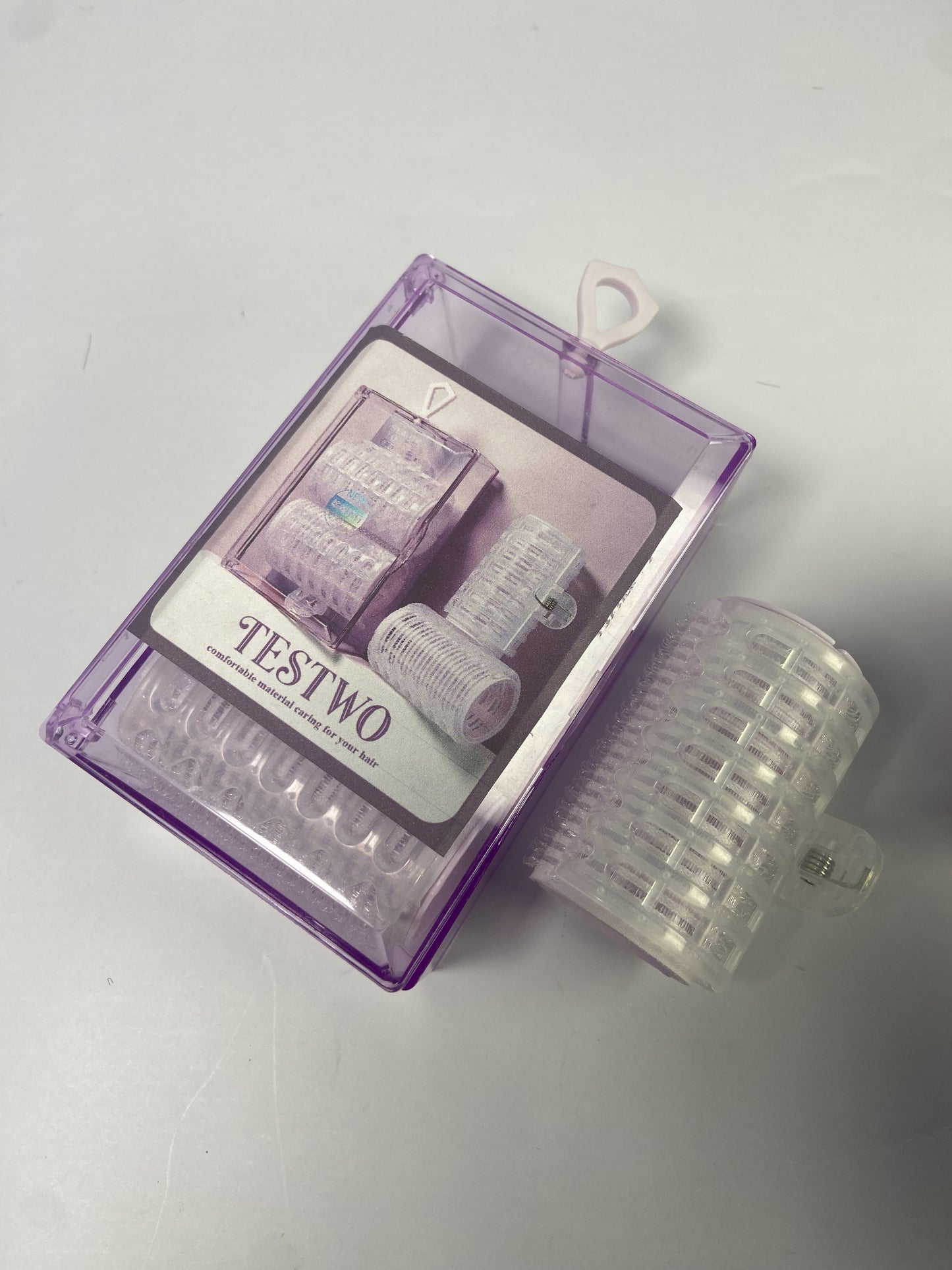 TESTWO Self-Grip Hair Rollers Set for Long,Short Hair and Bangs 2 Pcs,white
